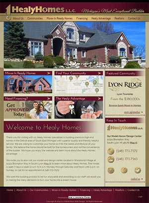 screenshot of Healy Homes website