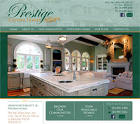 Prestige Custom Homes website screenshot